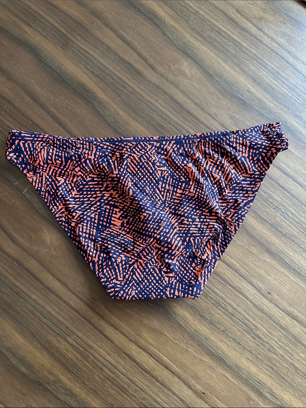Lole Navy Bikini Set with Orange Print, Top Medium Bottom Large - Picture 10 of 13